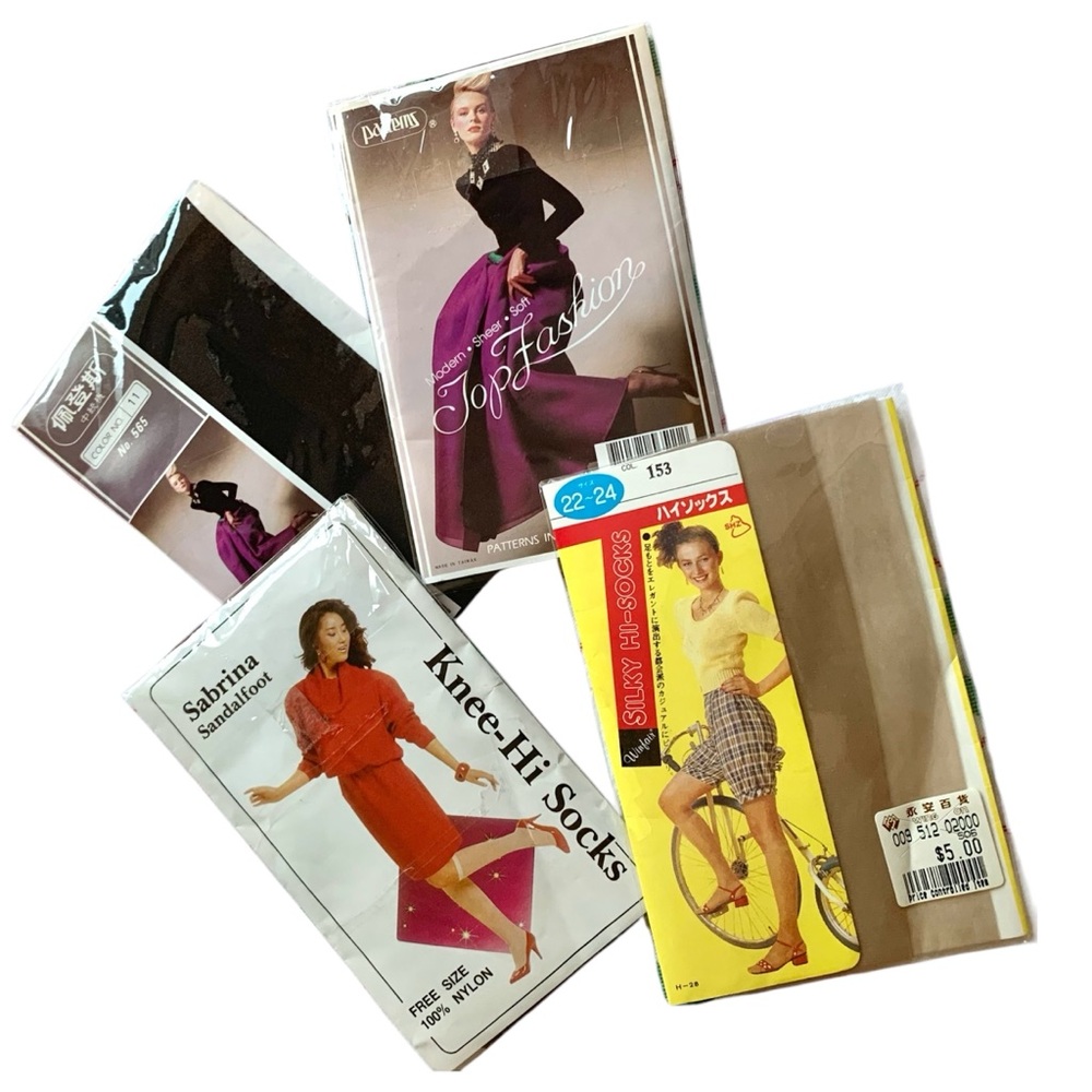 deadstock 1980s vintage knee high socks stocking bundle BNWT